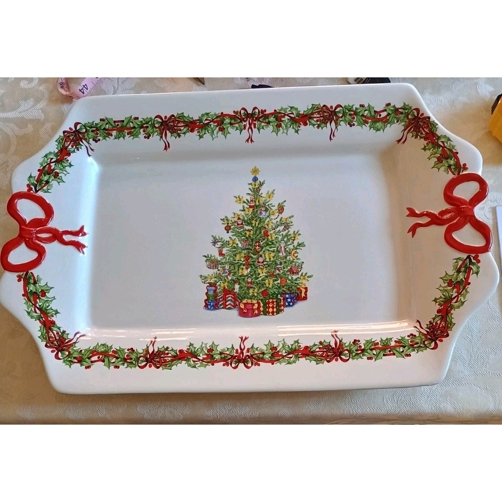 Traditions Holiday Celebrations Christopher Radko Christmas Serving Platter Tray